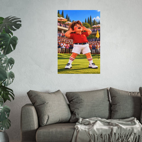 Super Golfers poster “The Wizard’s Victory” hanging on the wall