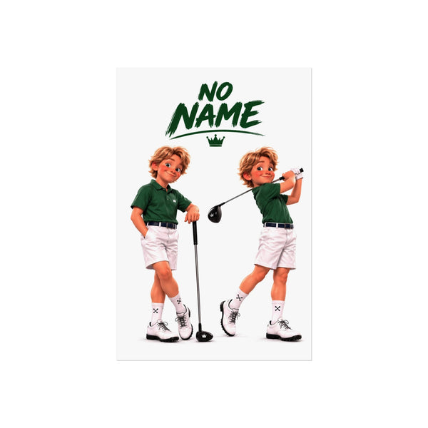 Super Golfers poster “No Name in Two Poses”, front view