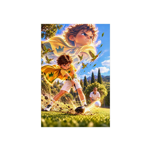 Super Golfers poster “The Bomber’s Superpower: The Drive”, front view