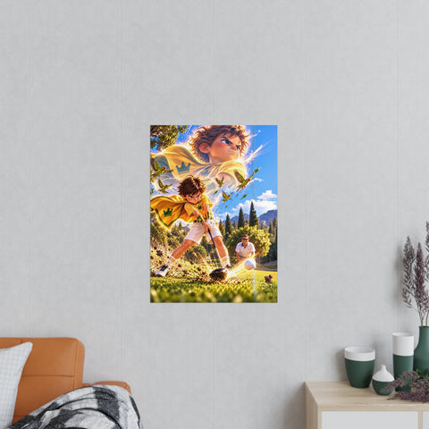 Póster Supergolfistas «El superpoder de El Bombardero: el drive» colgado en la pared