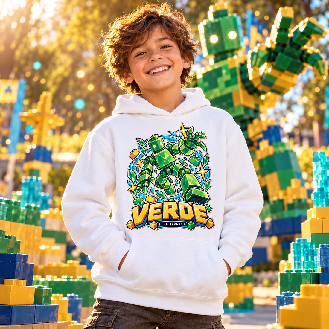 Blokos lifestyle · hoodies-verde-ES · illustrative scene