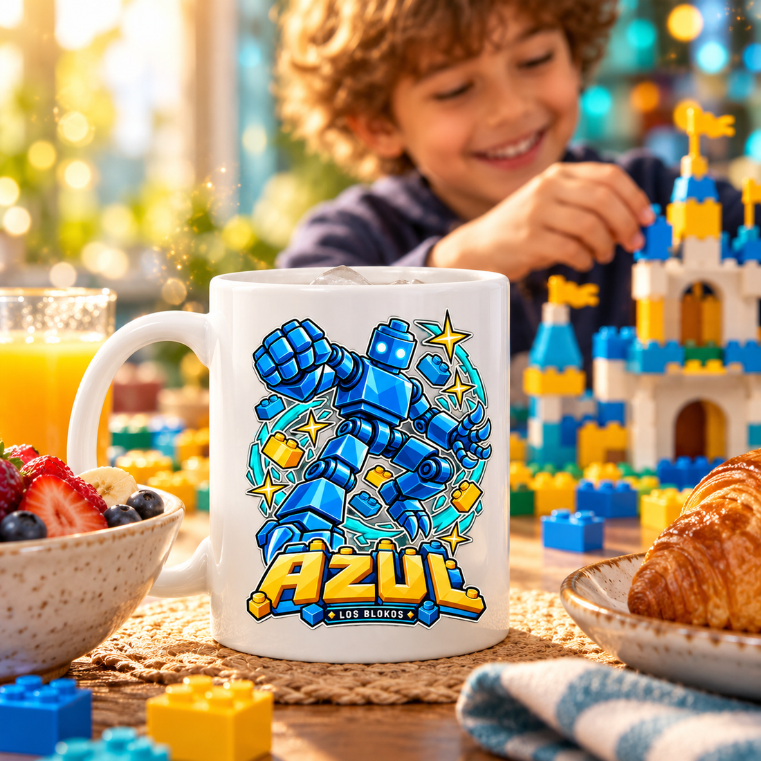 Blokos lifestyle · mugs-azul-ES · illustrative scene