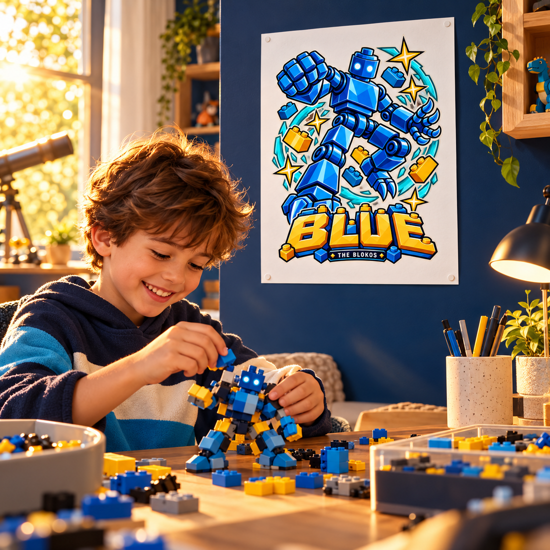 Blokos lifestyle · posters-azul-GB · illustrative scene