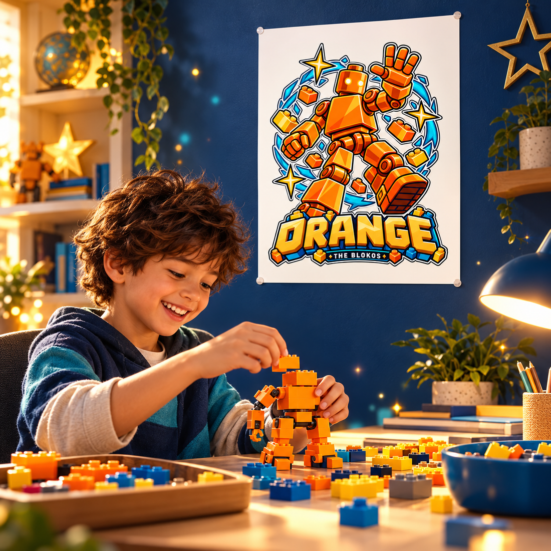 Blokos lifestyle · posters-naranja-GB · illustrative scene