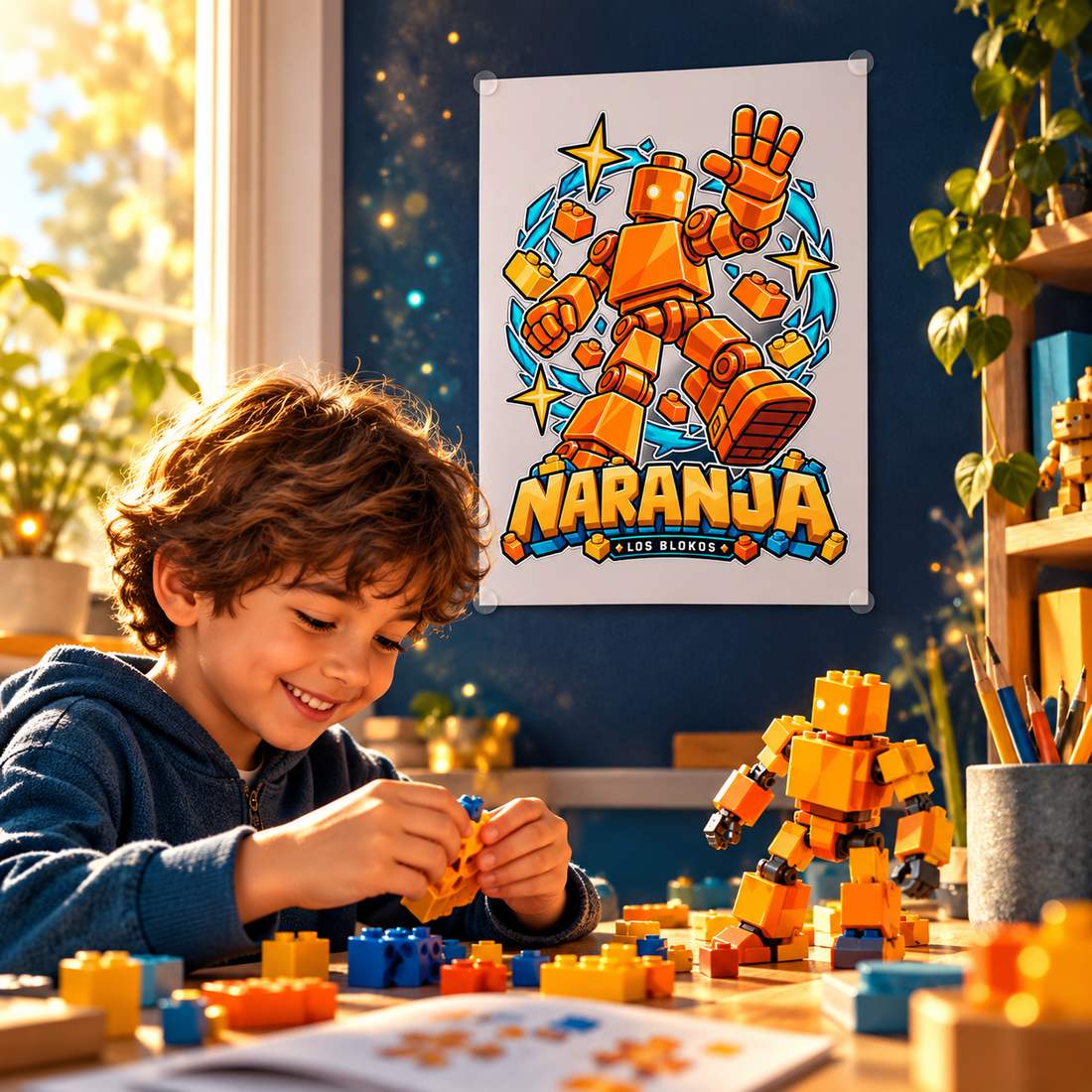 Blokos lifestyle · posters-naranja-ES · illustrative scene