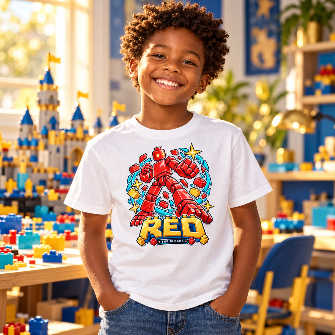 Blokos lifestyle · t-shirts-rojo-GB · illustrative scene