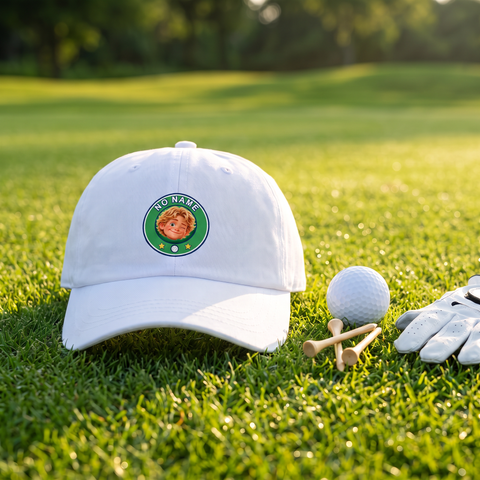 No Name cap with golf ball, tees and glove