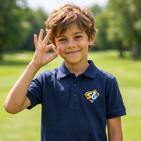 Niño haciendo el gesto de OK con el polo Escudo SG
