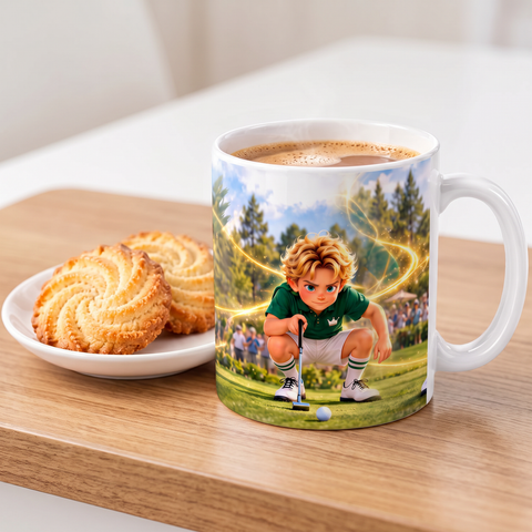 Taza El Innombrable con chocolate caliente y galletas