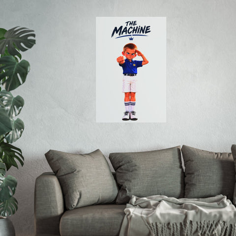 Super Golfers poster “The Machine’s Celebration” hanging on the wall