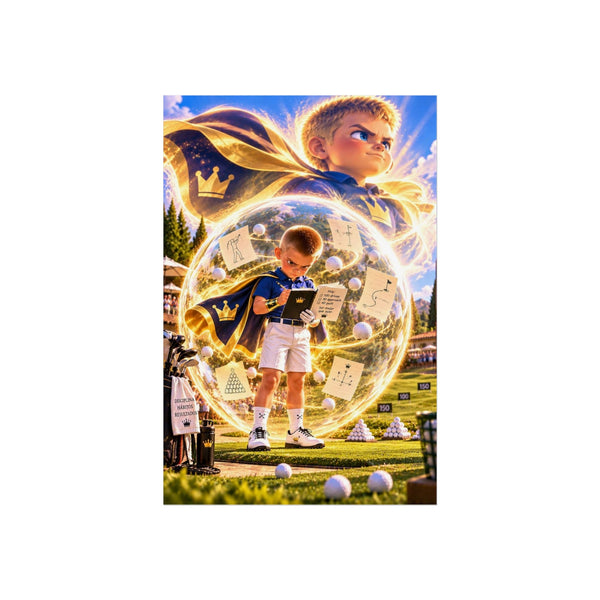 Super Golfers poster “The Machine’s Superpower: Focus”, front view