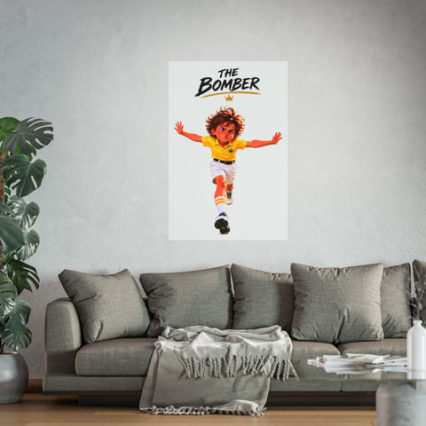 Super Golfers poster “The Bomber’s Celebration” hanging on the wall