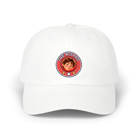 Super Golfers The Wizard cap in white – front view with the print