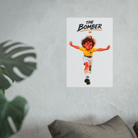Super Golfers poster “The Bomber’s Celebration” hanging on the wall
