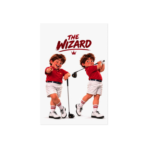 Super Golfers poster “The Wizard in Two Poses”, front view