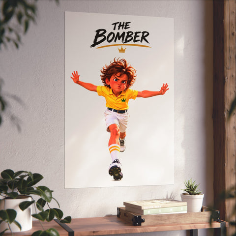 Super Golfers poster “The Bomber’s Celebration” hanging on the wall