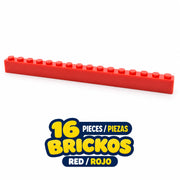 BRICKOS Longspan · 1 × 16 brick · 16 pieces / piezas