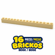 BRICKOS Longspan · 1 × 16 brick · 16 pieces / piezas