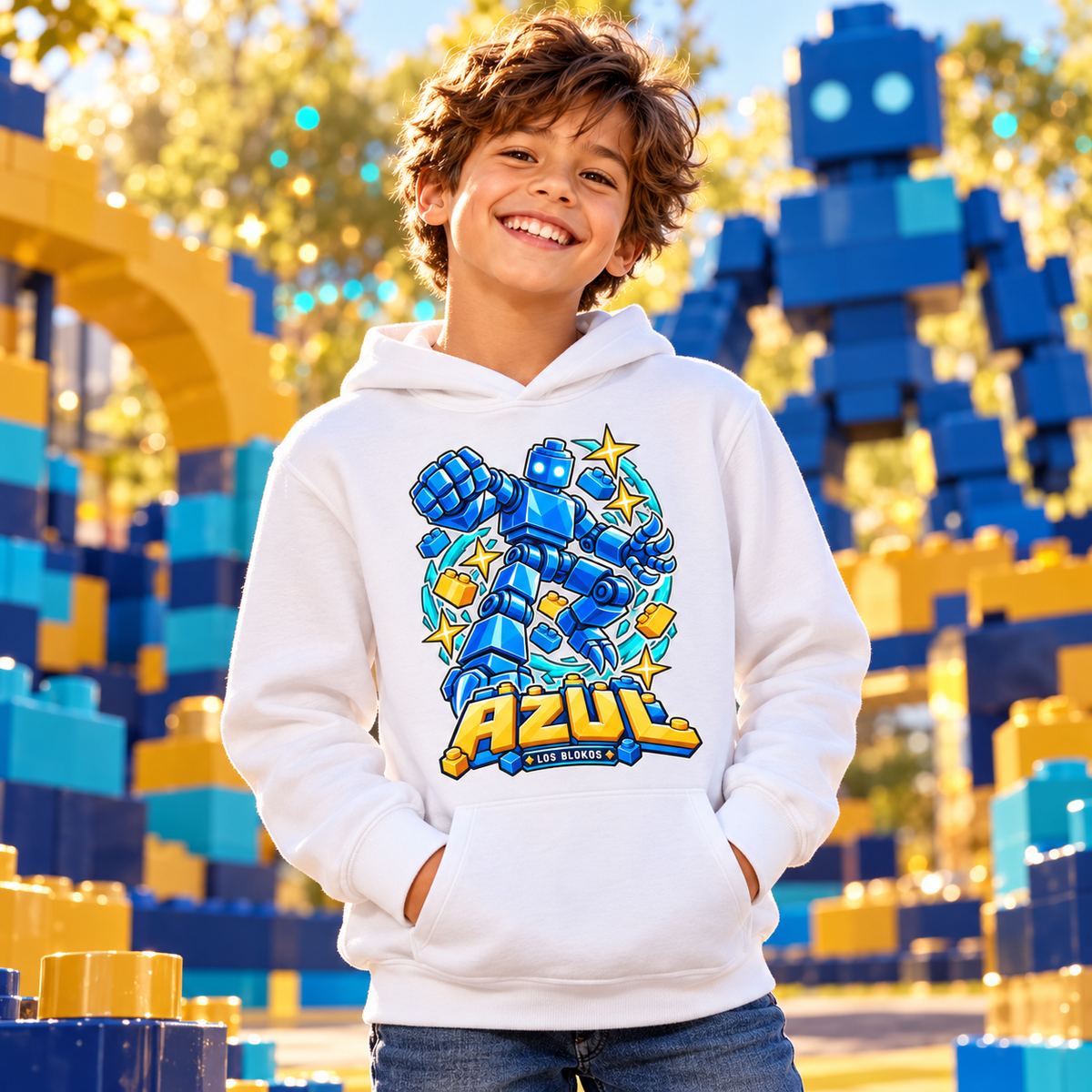 Blokos lifestyle · hoodies-azul-ES · illustrative scene