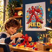 Blokos lifestyle · posters-rojo-GB · illustrative scene