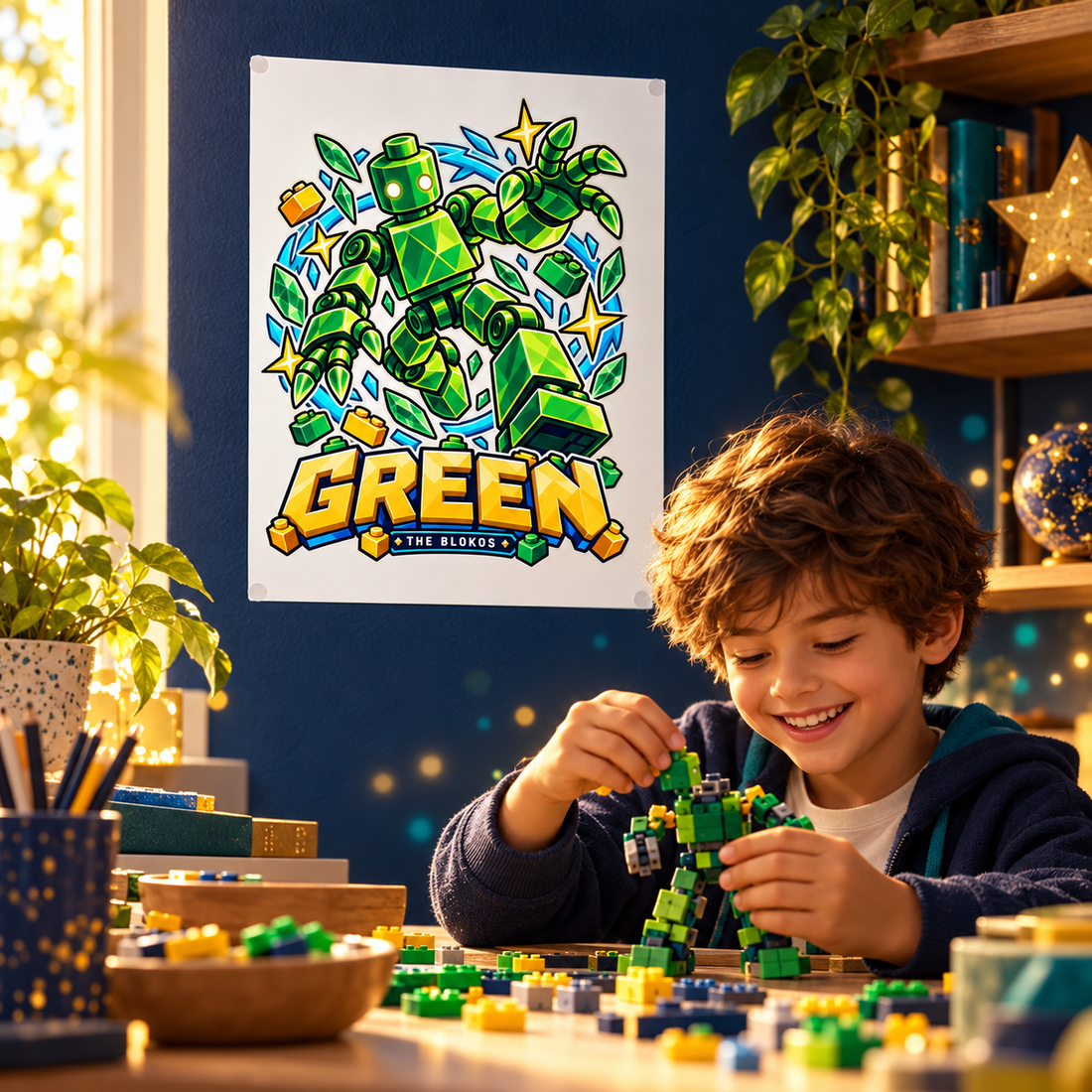 Blokos lifestyle · posters-verde-GB · illustrative scene