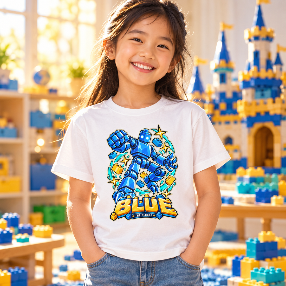 Blokos lifestyle · t-shirts-azul-GB · illustrative scene