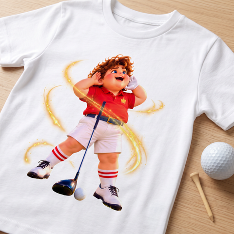 Detalle del estampado de El Mago en la camiseta