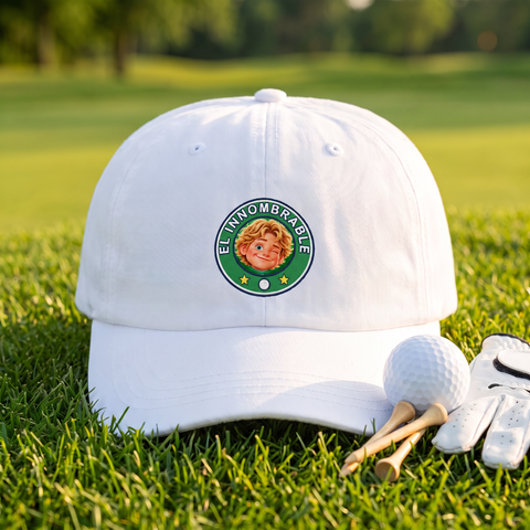 Gorra El Innombrable con bola, tees y guante de golf
