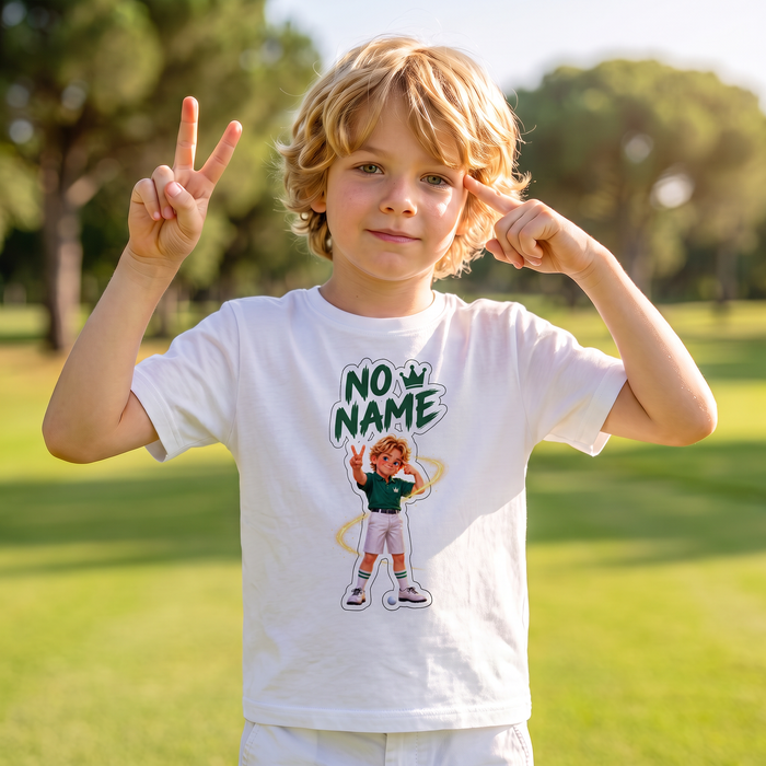 Kid copying No Name's move in the T-shirt